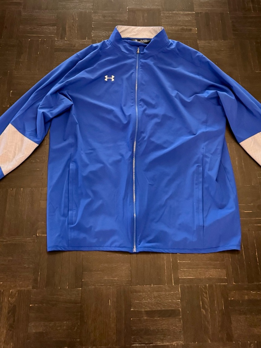 Under Armour HeatGear Blue Full Zip Jacket 4XL Loose Fit Big Tall